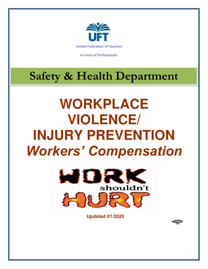workplace violence injury prevention workers compensation