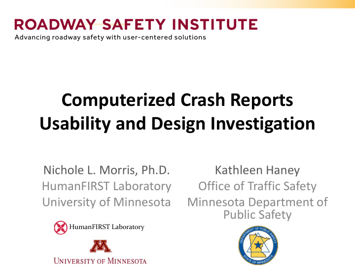 computerized crash reports usability and design