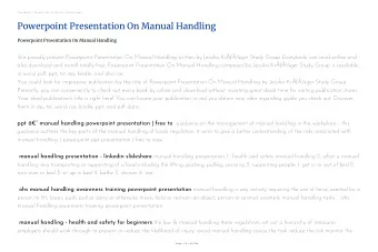 Powerpoint Presentation On Manual Handling  Powerpoint Presentation On Manual Handling  We proudly