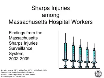 Sharps Injuries  among  Massachusetts Hospital Workers  Findings from the  Massachusetts  Sharps