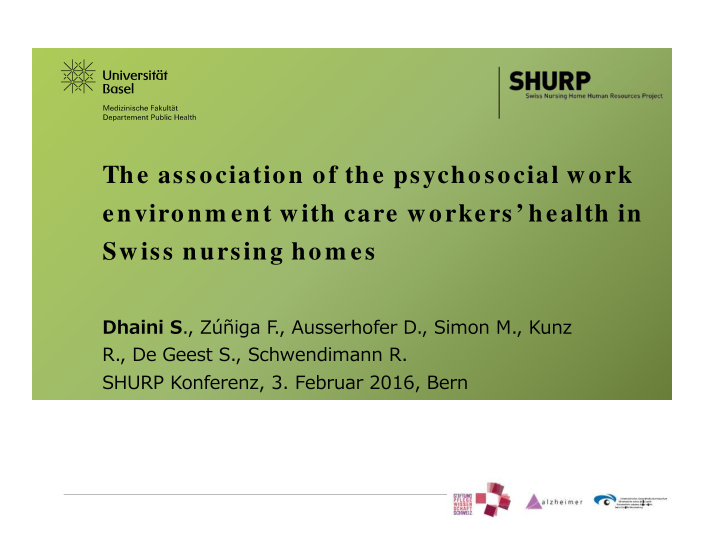 the association of the psychosocial work environm ent