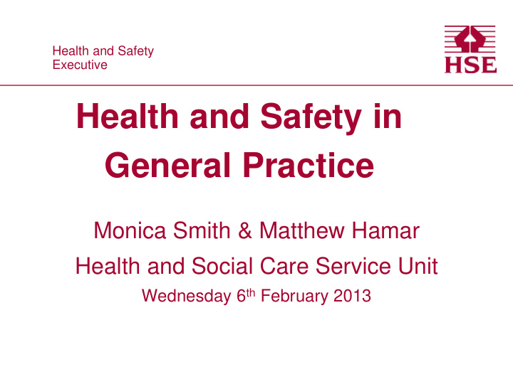 health and safety in general practice
