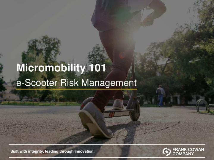 micromobility 101