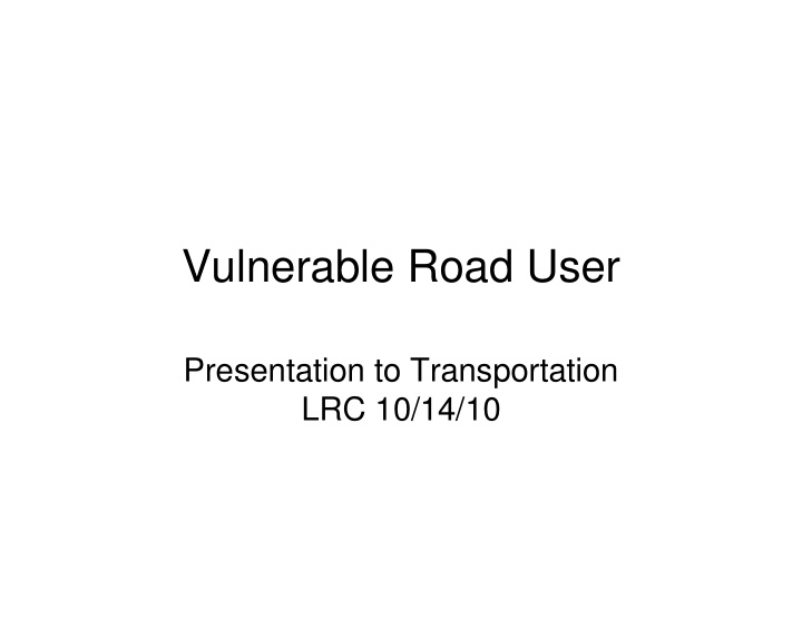 vulnerable road user