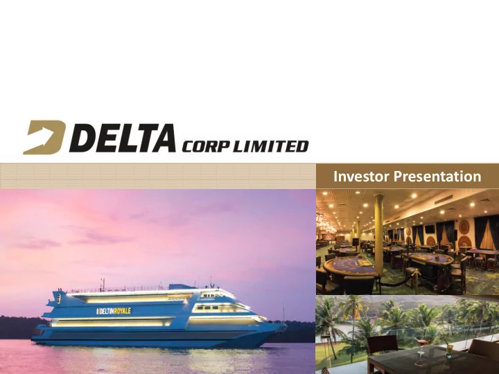 investor presentation table of contents 01 introduction