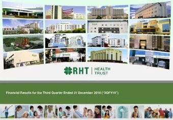 RHT  STRICTLY PRIVATE AND CONFIDENTIAL  Disclaimer  This presentation is focused on comparing