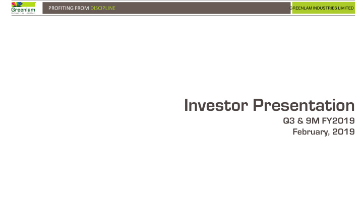 investor presentation