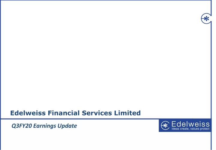 q3fy20 earnings update contents