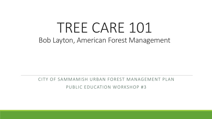 tree care 101