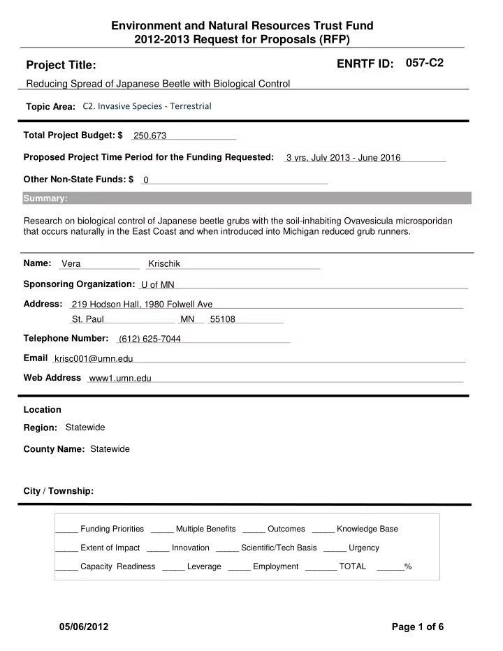 environment and natural resources trust fund 2012 2013