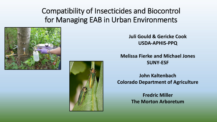 compatibility of f in insecticides and biocontrol for