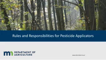 Rules and Responsibilities for Pesticide Applicators  www.mda.state.mn.us/  Credit: Wikimedia