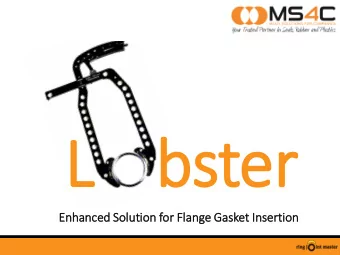 L    bster  The Enhanced So  Solut  lutio  ion for  r Fla  lange Gasket In  Insertio  ion