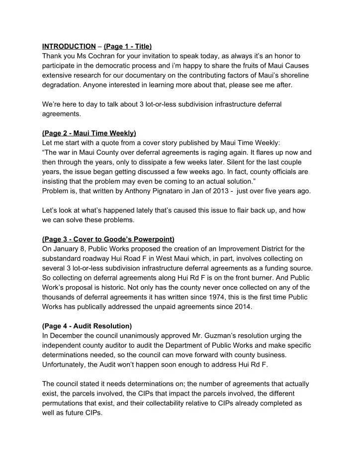 introduction page 1 title thank you ms cochran for your