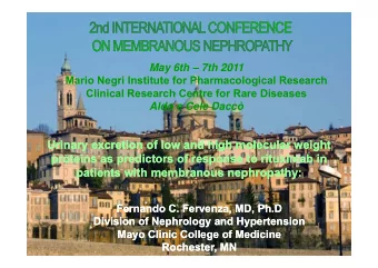 Urinary excretion of low and high molecular weight  Urinary excretion of low and high molecular