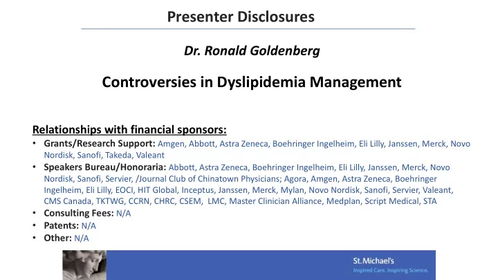 presenter disclosures