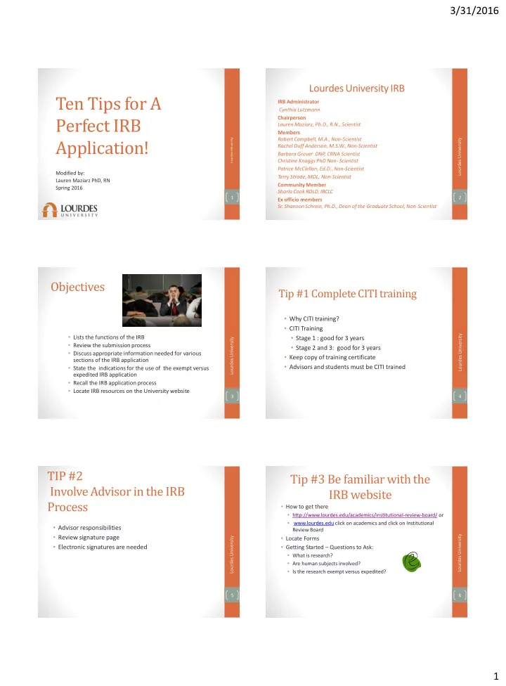 ten tips for a
