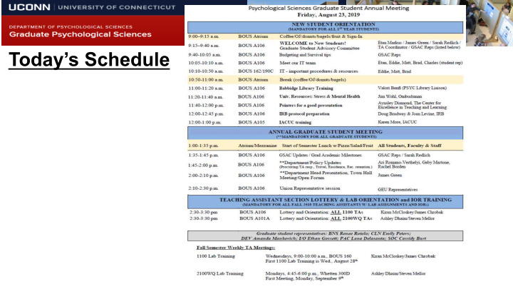today s schedule the graduate student advisory committee