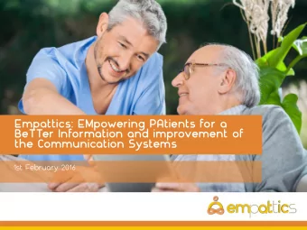 Empattics: EMpowering PAtients for a  BeTTer Information and improvement of  the Communication