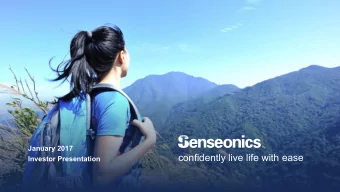 confidently live life with ease  Investor Presentation  Forward-Looking Statements  These