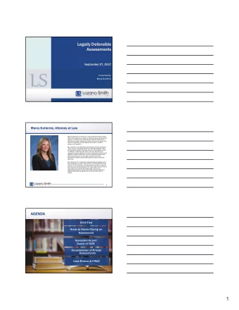 1  OVERVI  OVERVIEW OF  OF ASSE  ASSESSMEN  ENTS  Special  ecial E  Educ  ucation A  ation Asses