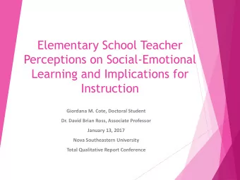Instruction  Giordana M. Cote, Doctoral Student  Dr. David Brian Ross, Associate Professor  January