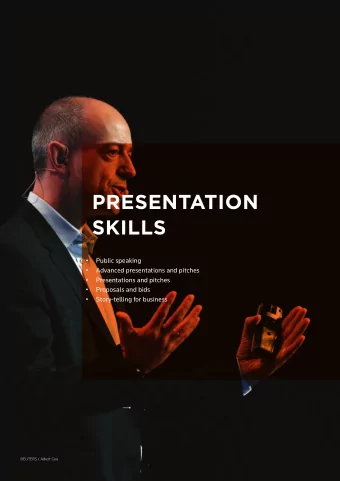 PRESENTATION  SKILLS    Public speaking    Advanced presentations and pitches