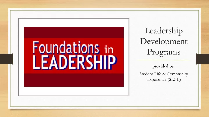 leadership development programs
