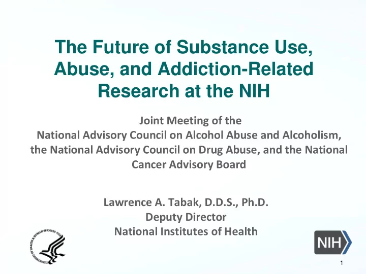 the future of substance use abuse and addiction related