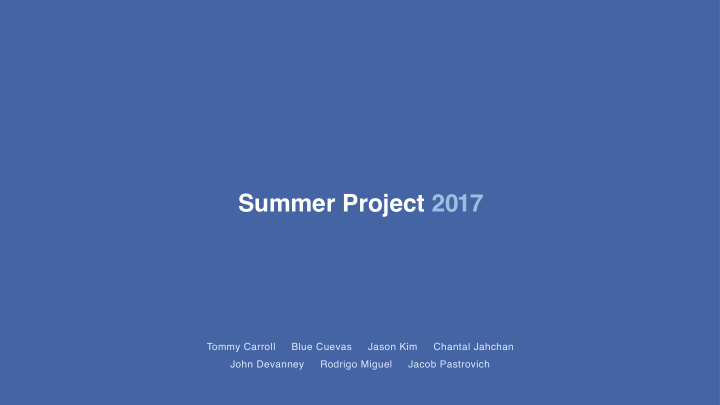 summer project 2017