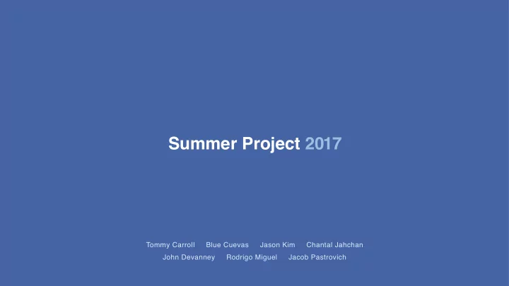 summer project 2017