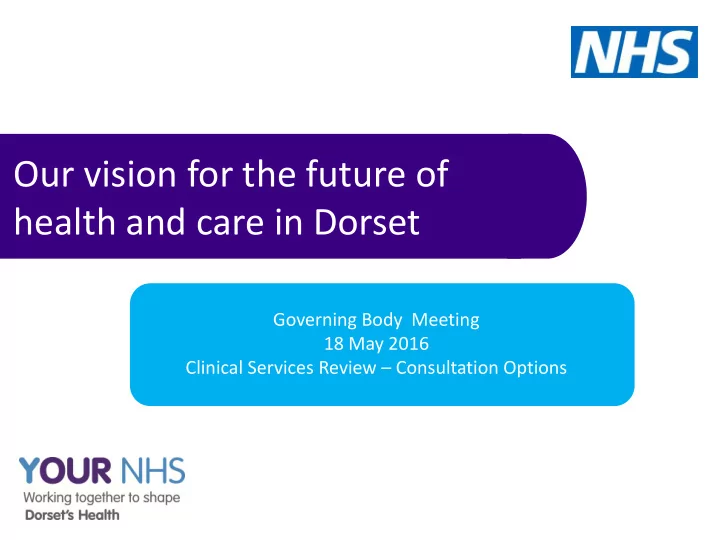 our vision for the future of