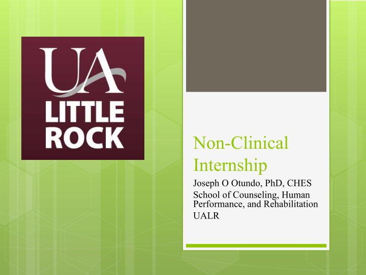 non clinical internship