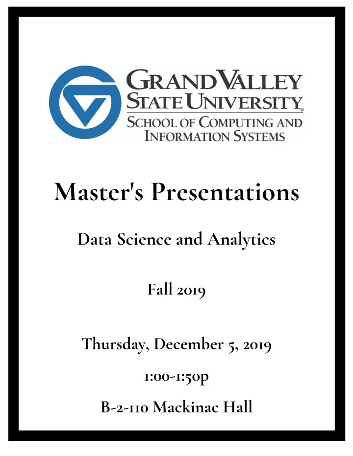 master s presentations