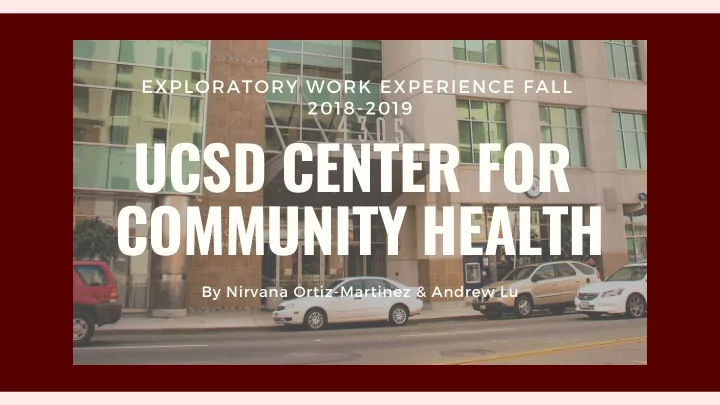 ucsd center for community health