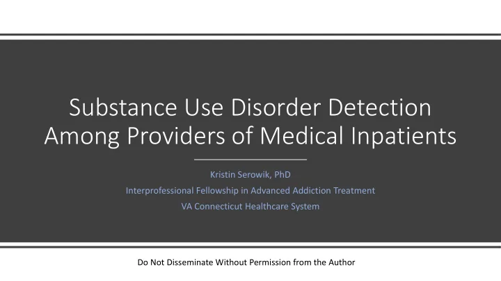 substance use disorder detection