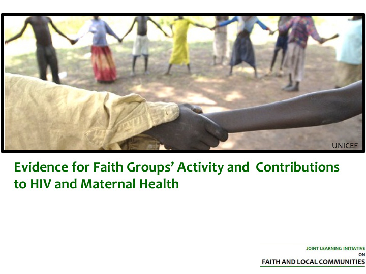 evidence for faith groups activity and contributions to