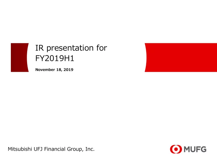 ir presentation for fy2019h1