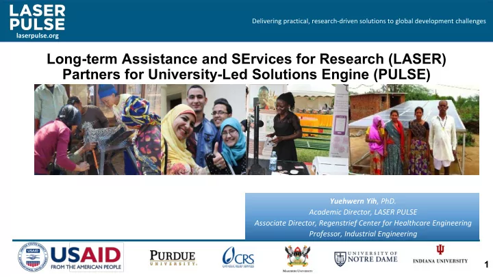 long term assistance and services for research laser