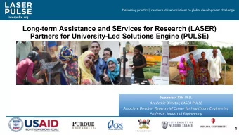 Long-term Assistance and SErvices for Research (LASER)  Partners for University-Led Solutions