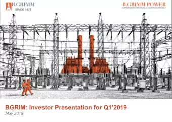 BGRIM: Investor Presentation for Q12019  May 2019  Agenda  4  HIGHLIGHTS  BGRIM UPDATE