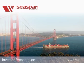 Investor Presentation  March 2019  1  1  Notice on Forward Looking Statements governmental