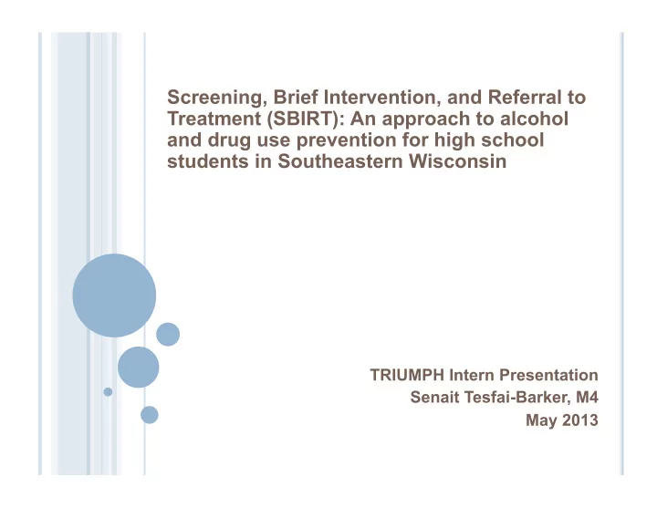 screening brief intervention and referral to treatment
