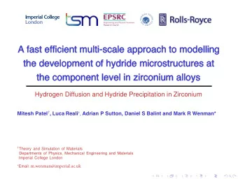 A fast efficient multi-scale approach to modelling  the development of hydride microstructures at