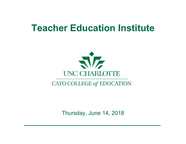 teacher education institute