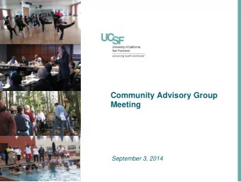Community Advisory Group  Meeting  September 3, 2014  Agenda  1.  Welcome, Introductions and Agenda