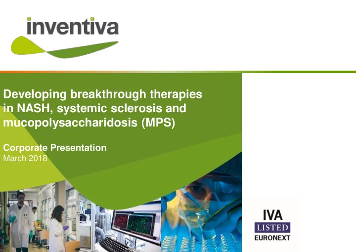 developing breakthrough therapies