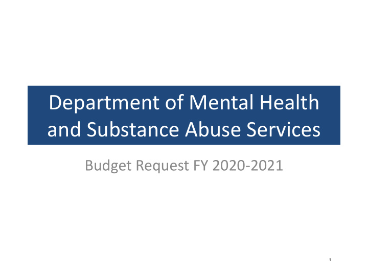 department of mental health and substance abuse services