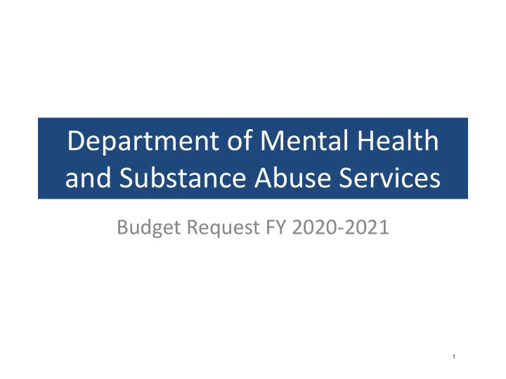 department of mental health and substance abuse services