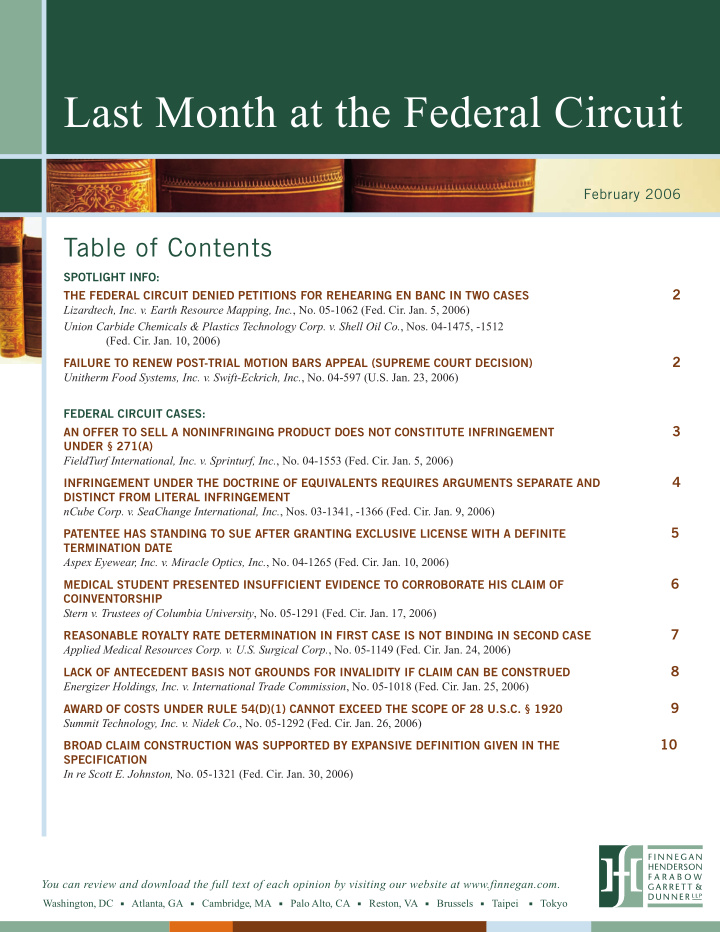 last month at the federal circuit